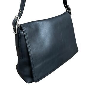 Coach Vintage Black Leather Legacy Studio Flap Shoulder Bag NWOT